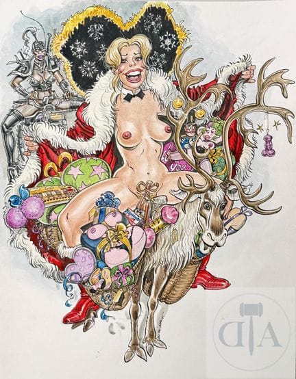 Malik / L'alsacienne sans culotte.  Dessin origina