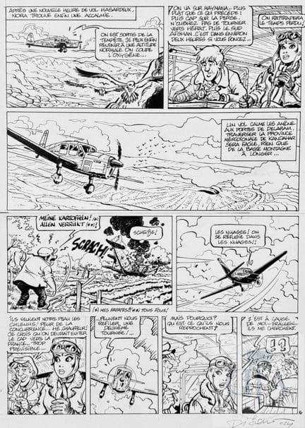 Di Sano / Walthéry / L'aviatrice.  Planche origina