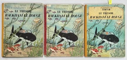 Hergé / Tintin.  Trio d'albums "Le trésor de Rackh