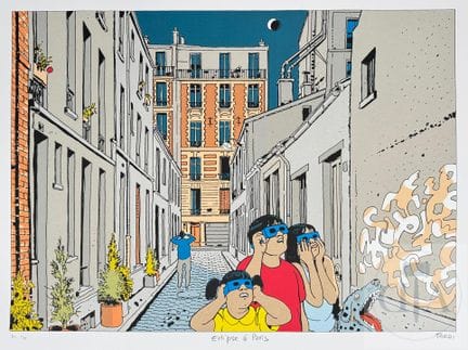 Tardi / Sérigraphie "Eclipse à Paris" éditée en 20