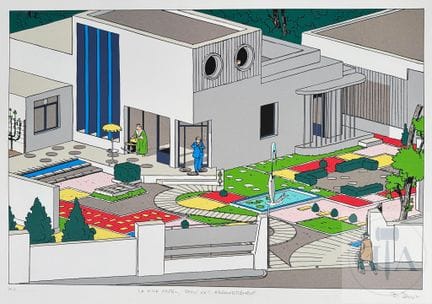 Ted Benoit / Sérigraphie "La villa Arpel, Paris XX