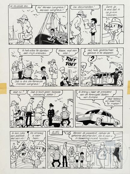 Jef Nys / Jommeke.  Planche originale n°45 de l'al