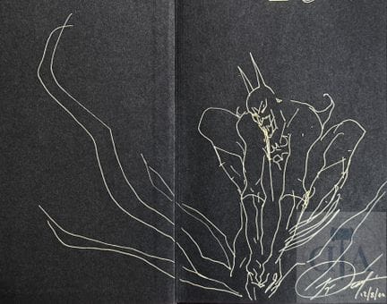 Pratt / Batman.  Dessin original réalisé au feutre