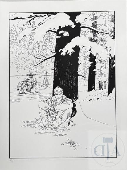 Francq / Largo Winch.  Sérigraphie édition NB édit
