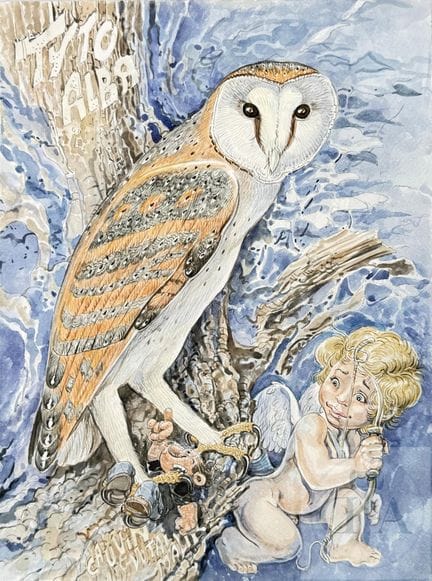 Malik / Cupidon.  Dessin orignal "Tyto Alba" metta