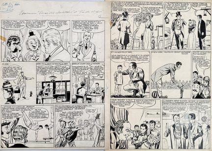 Forton / Bob Morane.  Ensemble de 5 planches origi