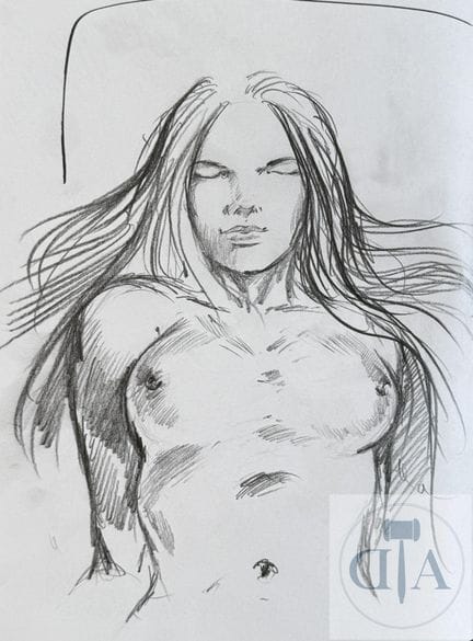 Alexe / Lancelot.  Série de 4 (!) dessins dédicacé