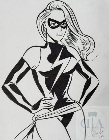 Despop / Ms Marvel.  Dessin original réalisé à l'e