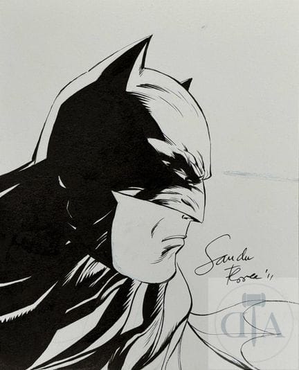 Florea Sandu / Batman.  Dessin original illustrant