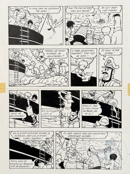 Jef Nys / Jommeke.  Planche originale n°32 de l'al
