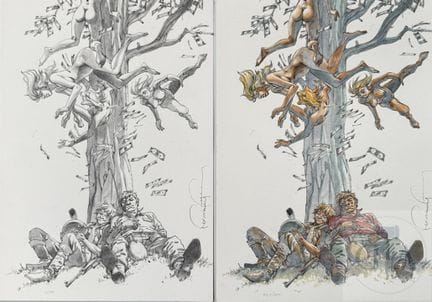 Hermann / Comanche.  Paire de tirages illustrant u