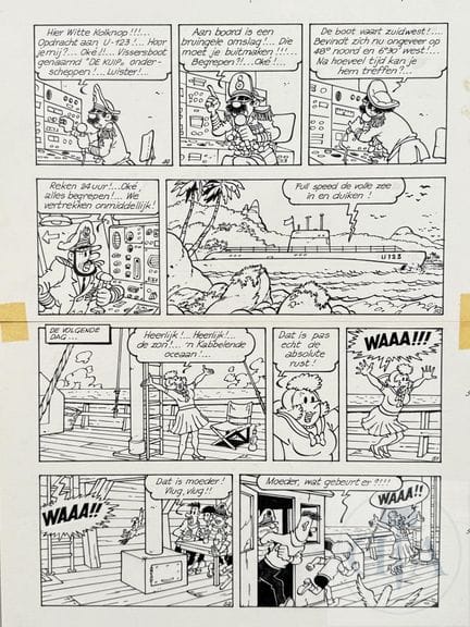 Jef Nys / Jommeke.  Planche originale n°15 de l'al