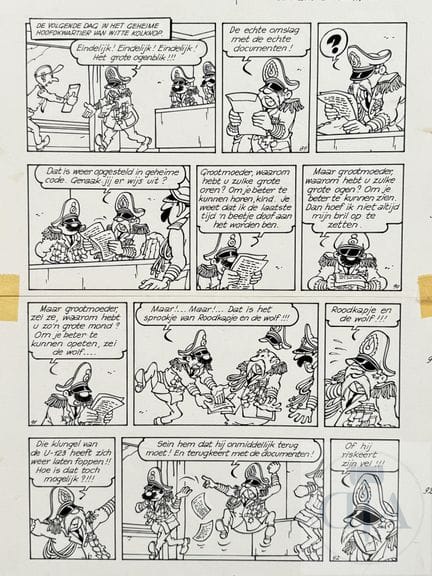 Jef Nys / Jommeke.  Planche originale n°25 de l'al