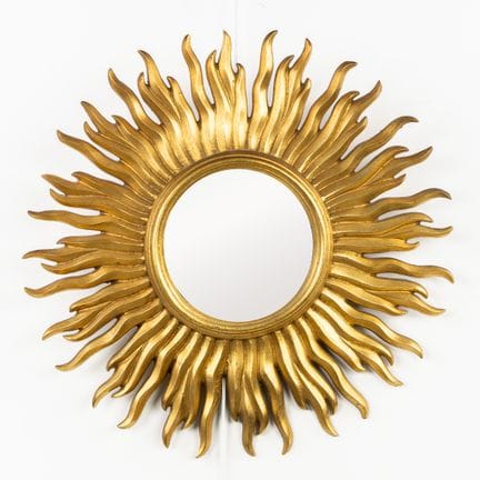 Deknudt, specchio "Sunburst" di metà secolo, dorat