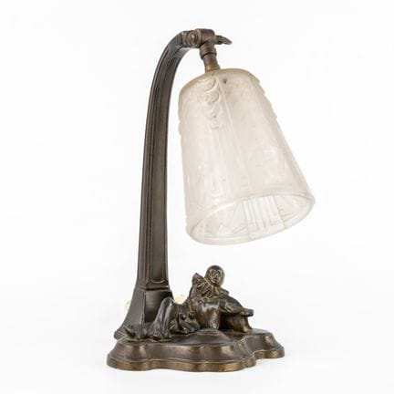 Muller Frères Luneville, lampada da tavolo decorat