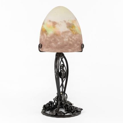 Muller Frères Luneville, lampada da tavolo in ferr