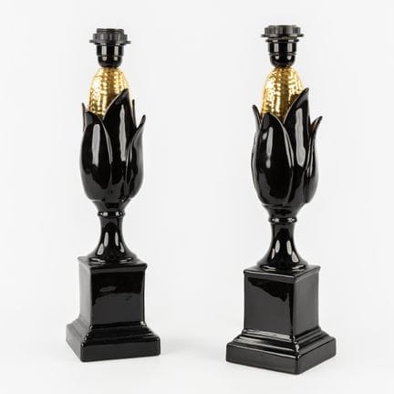 Coppia di lampade da tavolo decorative italiane a 