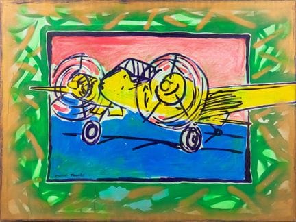 Daniel Fauville (1953) “Avion”, acrilico su tela.
