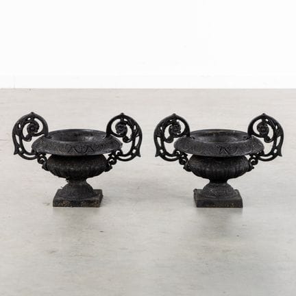 Coppia di vasi Medici o vasi da giardino con patin
