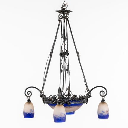 Verrerie d'Art Degué, lampadario con quattro paral