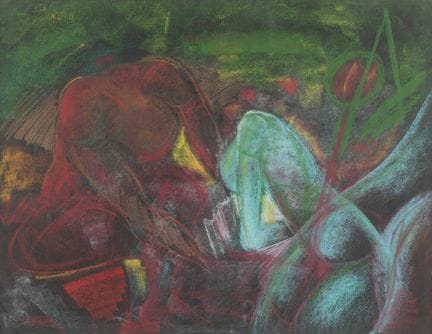 Kiro Urdin (1945) «Composición figurativa», gouach