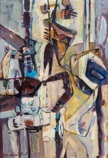 Constant Lambrecht (1915–1993) “Composizione”, oli