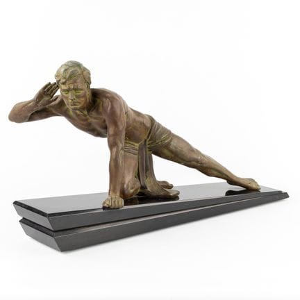 Jean De Roncourt (1869–1937) “Le Guetteur”, bronzo