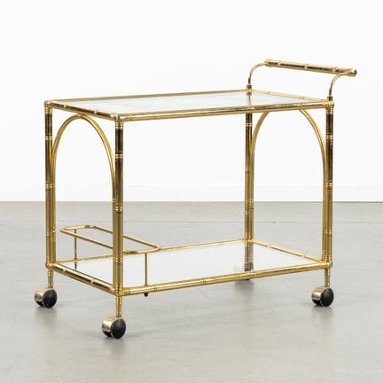 Carrello da servizio o carrello da bar, finto bamb