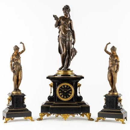 Conjunto de tres piezas para chimenea, «Amphitrite