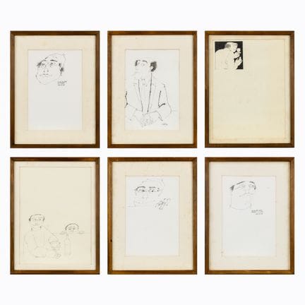 Jean-Pierre Felix (1938), cinq dessins figuratifs,