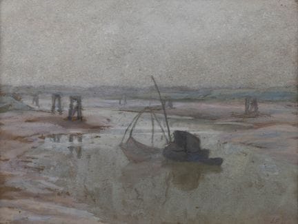 埃德加·法拉辛（1858–1938）《海滩上的渔夫》，纸本粉彩画。



《海滩上的渔夫》。

一幅