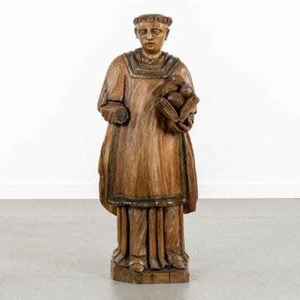 Saint Étienne, protomartyr, statue sculptée dans l