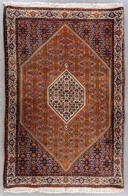 Tapis oriental tissé à la main, Bidjar, Iran (162 