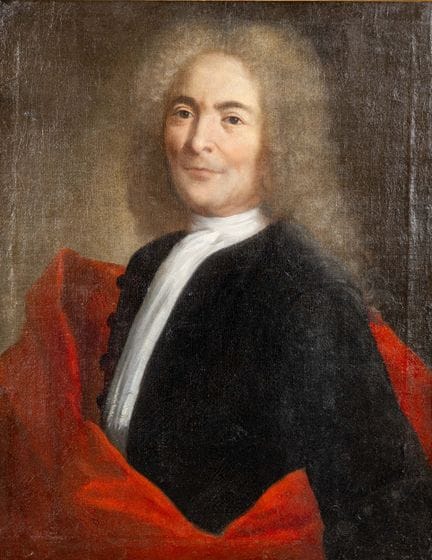 法国画派，《查尔斯·保罗·路易·德·巴斯劳迪（1647-1712）肖像》，一幅古画，布面油画，18世
