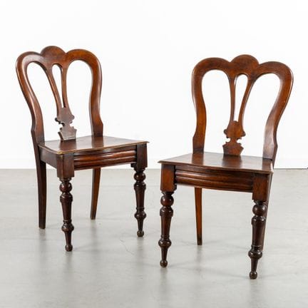 Coppia di sedie da salone vittoriane, mogano, Ingh