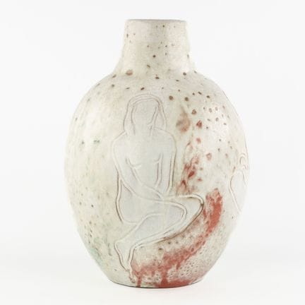 Mobach, vase orné de figures nues, céramique émail