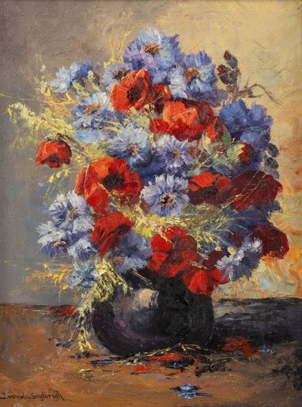 雅克·范·登·塞尔伯格（Jaak Van den Seylbergh，1884–1960）《矢车菊与