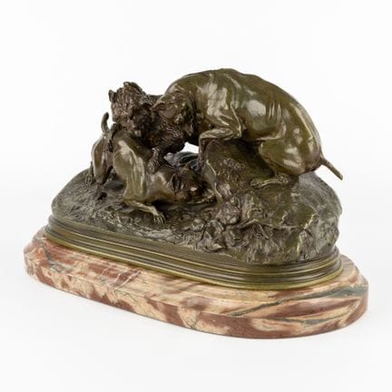 Pierre Jules Mène (1810-1879) « Trois chiens au te
