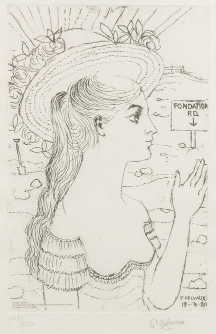 Paul Delvaux (1897–1994), « Portrait d'une jeune f