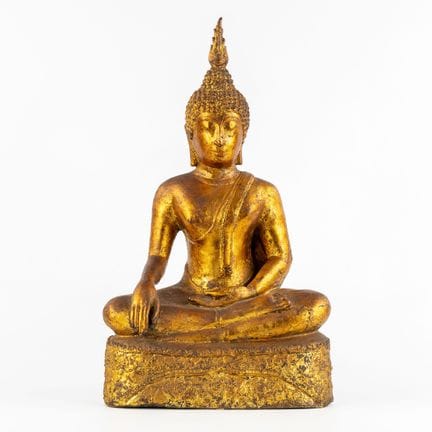 Statue d'un Bouddha assis, en bronze doré, Thaïlan