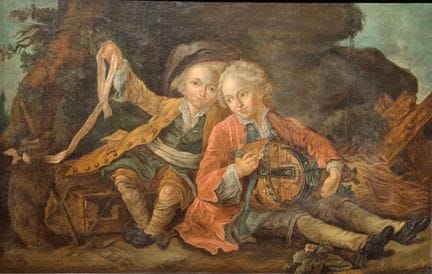 约1800年法国画派作品，据弗朗索瓦·于贝尔·德鲁瓦斯原作
布永公爵的子女扮作山民
布面油画
高度：