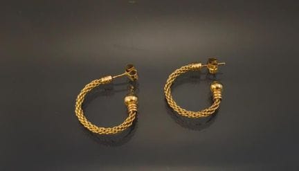 Paire de boucles d'oreilles en or jaune 750 milliè