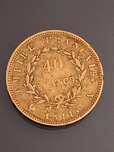 Pièce de 40 francs or Napoléon Ier, atelier de Par