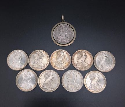 10 monnaies en argent Thaler de Marie Thérèse d'Au