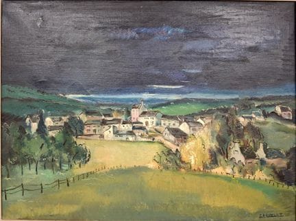保罗·达克莱特（1905-1993）
风景中的小村落
布面油画，右下角签名
60 x 81 厘米