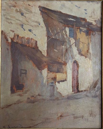 现代派
乡村风景
木板油画
左下角有签名。
21 厘米 × 16 厘米