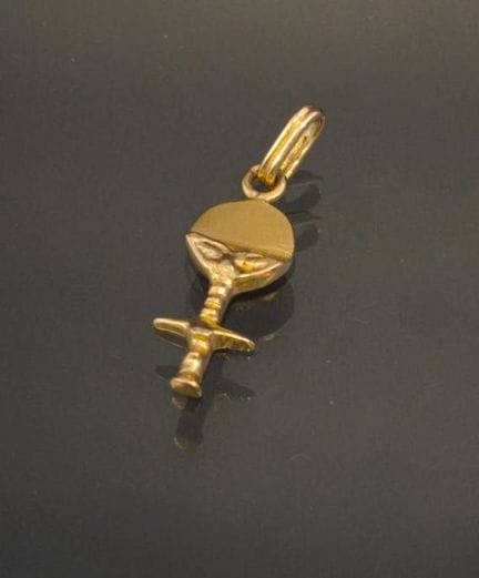 Ciondolo in oro giallo 750 a forma di statuetta af