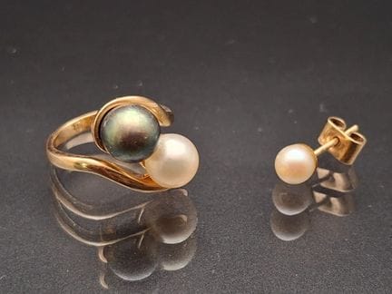 Bague toi et moi en or jaune 750 millièmes ornée d