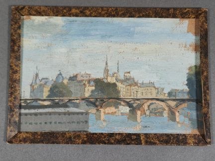 三幅绘于纸板上的小型水粉画
13.5 厘米 × 19.5 厘米