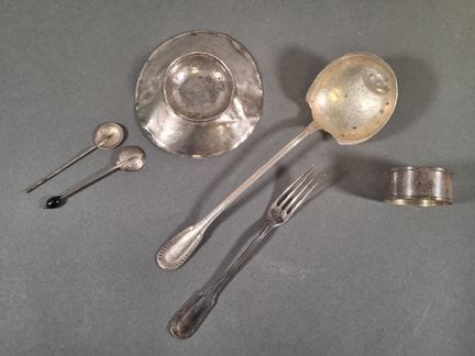 Tastevin bordolese in argento. In dotazione un por